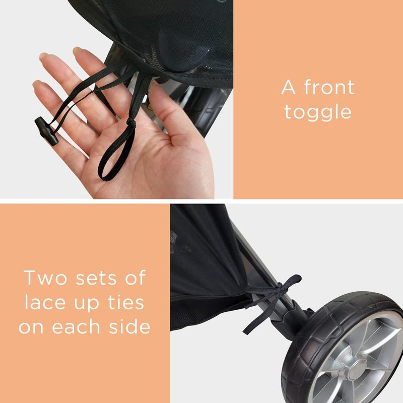 liuliuby Baby Stroller Sun Shade Cover | Stroller Shade Extender for Sun | Canopy Extender with Full Coverage | Universal Baby Sunshade Accessories for Summer | Bug Net Protection Cover Attachment for Outdoor - Image 5